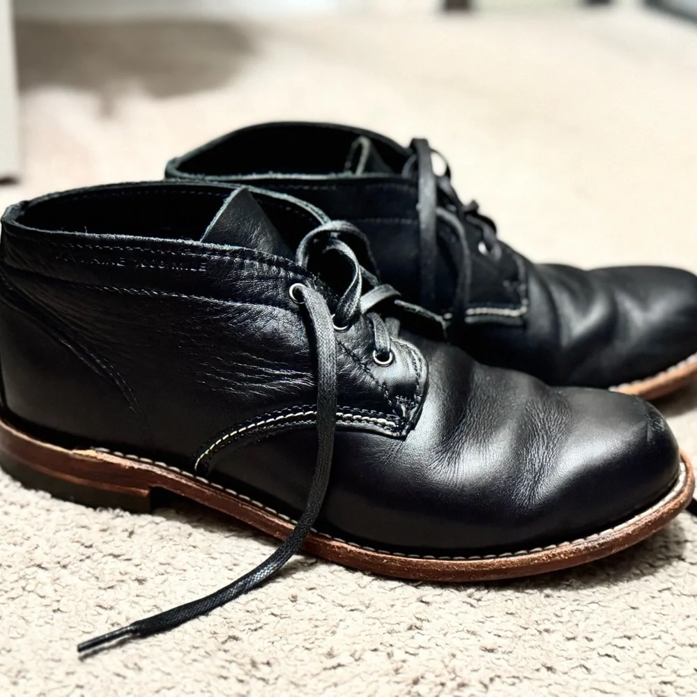 Wolverine Men's Black Leather Chukka Boots 1000 Mile W40592 RARE 10D - Picture 3 of 6